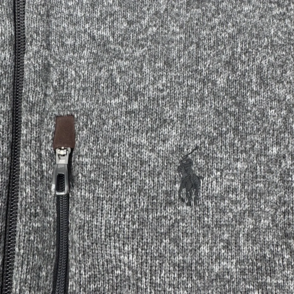 Polo Ralph Lauren Performance Full Zip Fleece‎ Vest Men S Gray Heather Knit Zip